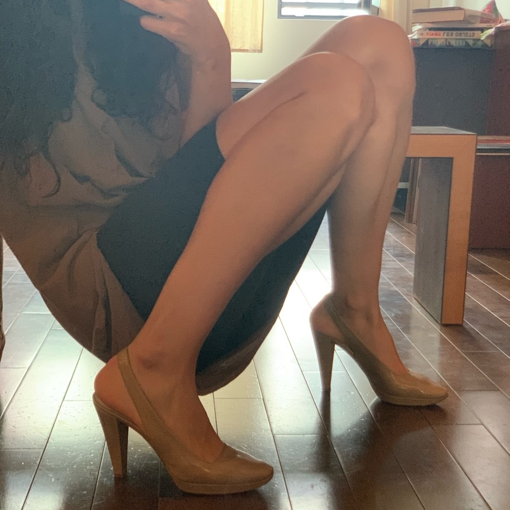 Jil Sander Sandstone Slingback Stacked Heels EU 40